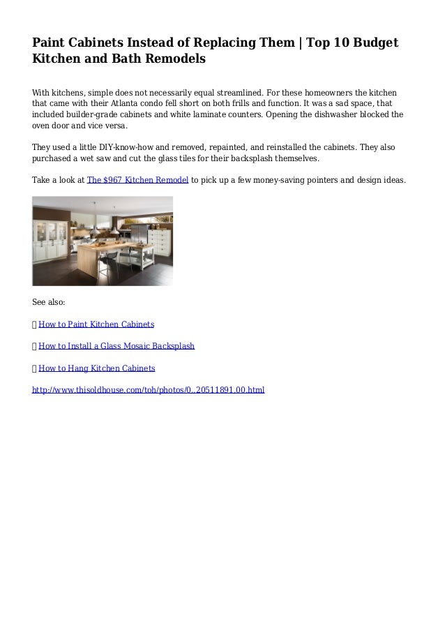 Paint Cabinets Instead Of Replacing Them Top 10 Budget Kitchen And