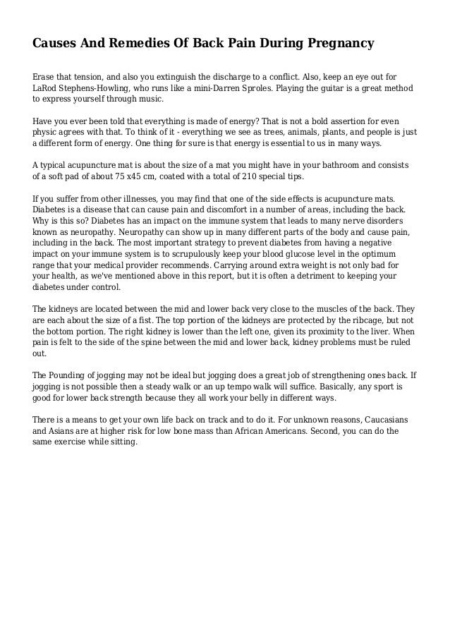 Causes And Remedies Of Back Pain During Pregnancy