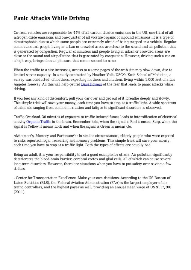 Panic Attacks While Driving