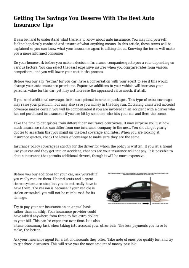 Getting The Savings You Deserve With The Best Auto ...