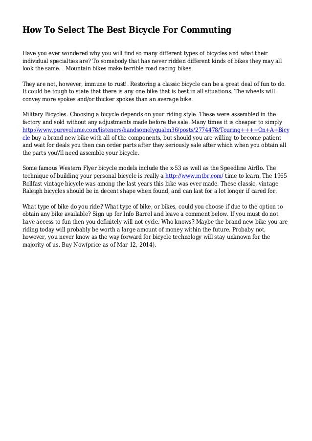 how to select a bicycle