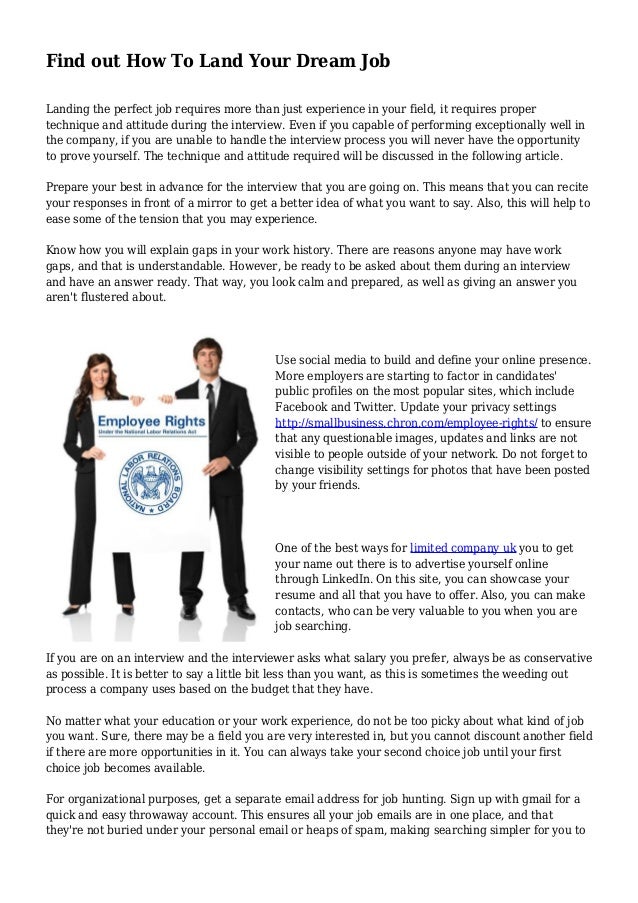 find out how to land your dream job best way to look for a job