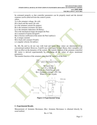 PARAMETER IDENTIFICATION AND MODELLING OF SEPARATELY EXCITED DC MOTOR | PDF