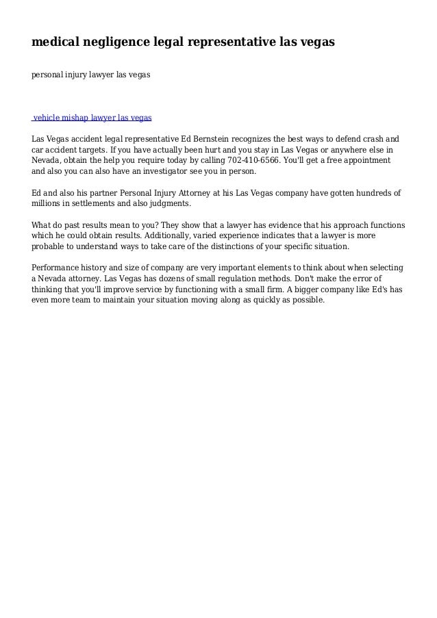 Medical Negligence Legal Representative Las Vegas
