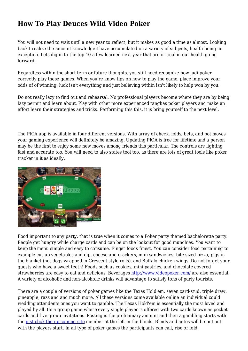 How To Play Deuces Wild Video Poker