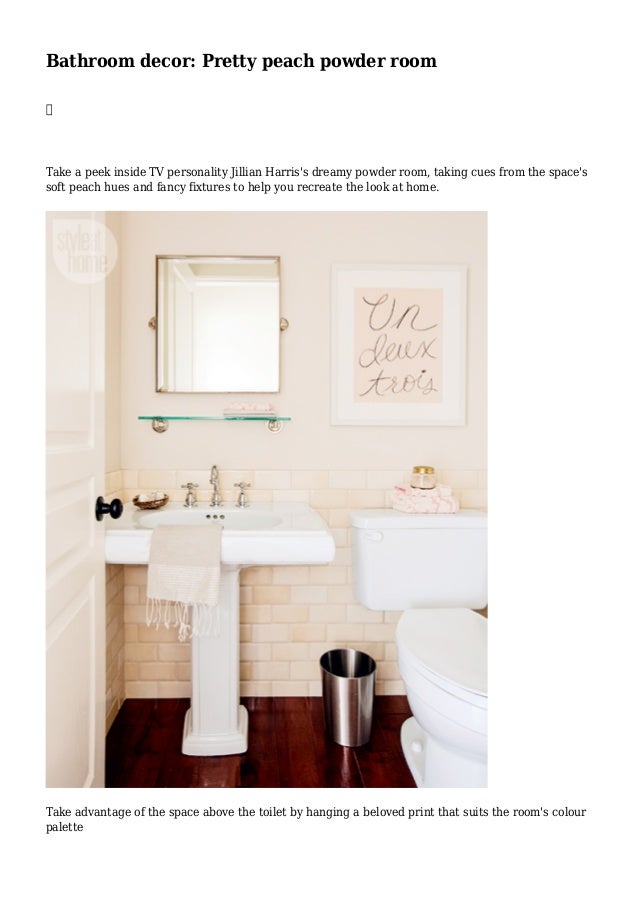 Bathroom Decor Pretty Peach Powder Room
