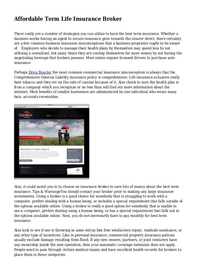 Affordable Term Life Insurance Broker