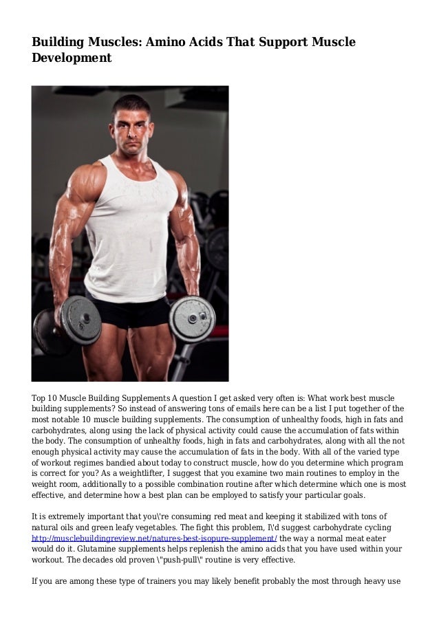 Building Muscles Amino Acids That Support Muscle Development