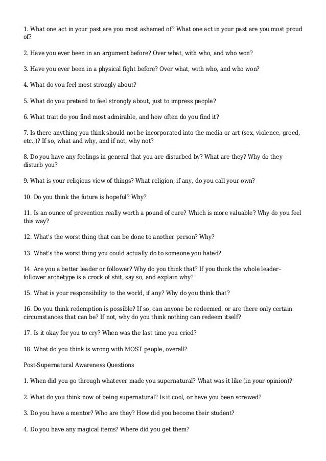 100 character development questions for writers character development form