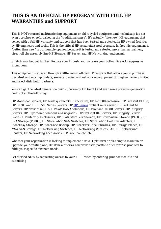 THIS IS AN OFFICIAL HP PROGRAM WITH FULL HP WARRANTIES and SUPPORT