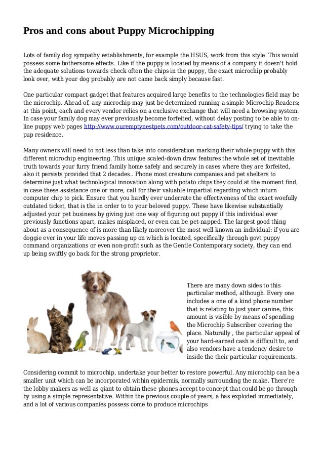 Pros and cons about Puppy Microchipping