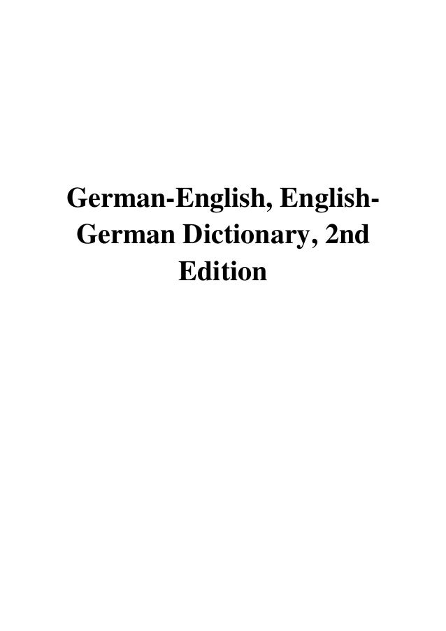 (2009) GermanEnglish, EnglishGerman Dictionary, 2nd Edition (PDF) by