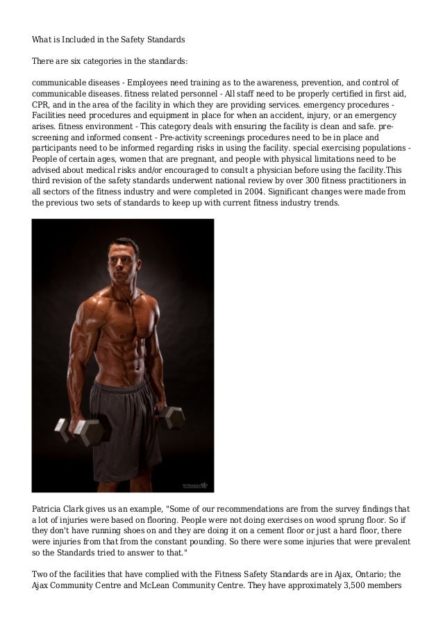 What Are The Canadian Fitness Safety Standards 