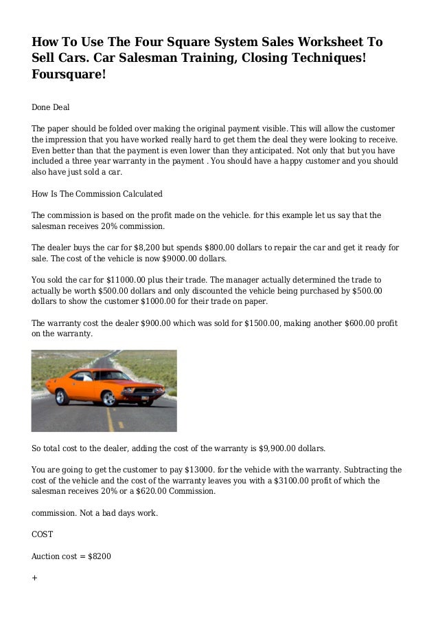 how do you sell cars