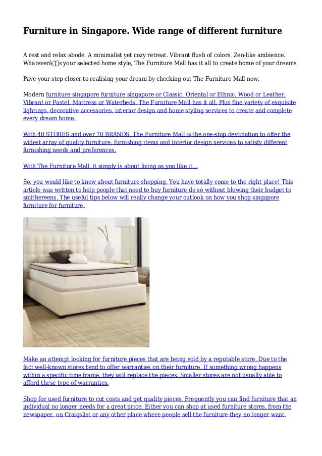 Furniture In Singapore Wide Range Of Different Furniture