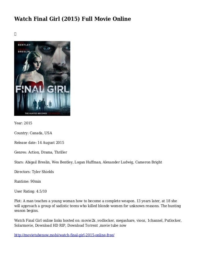 Watch Final Girl 2015 Full Movie Online