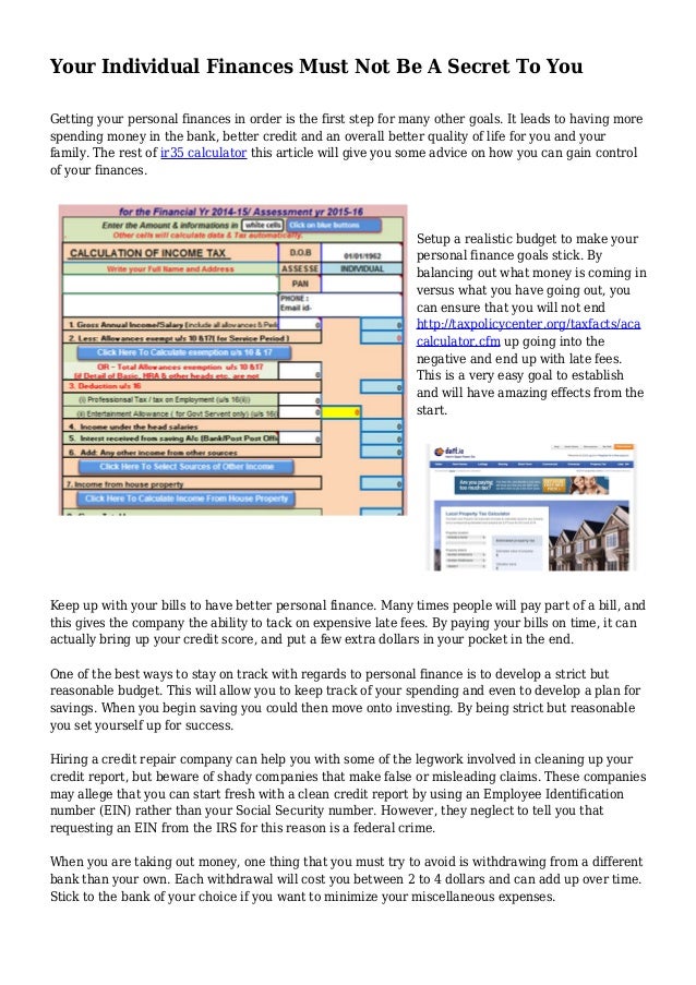 your individual finances must not be a secret to you best way to keep track of bills