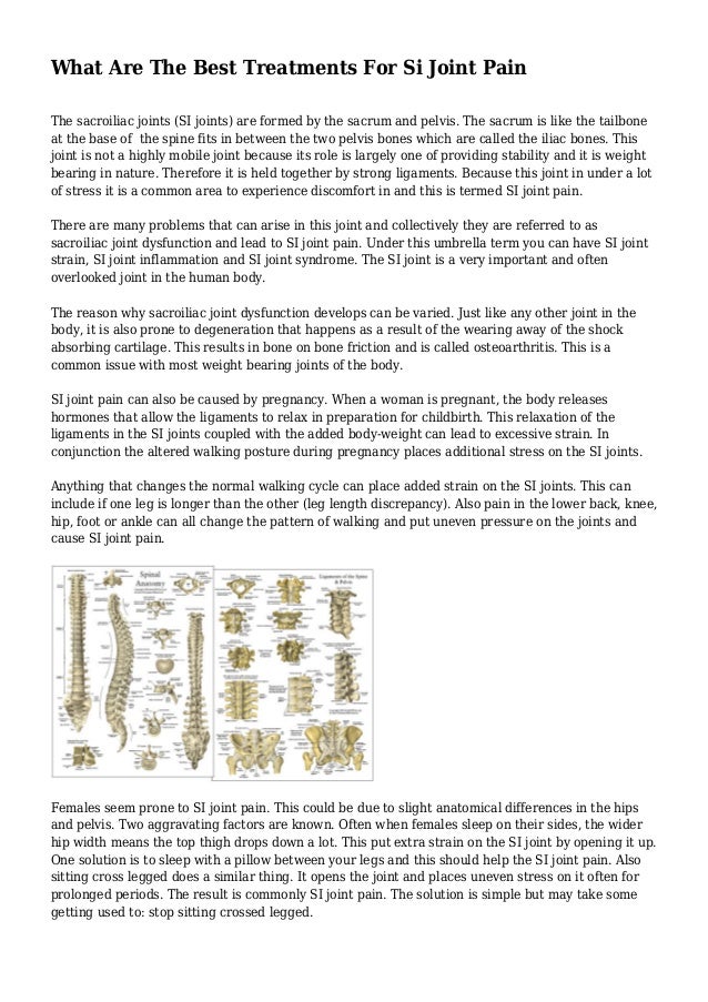 What Are The Best Treatments For Si Joint Pain