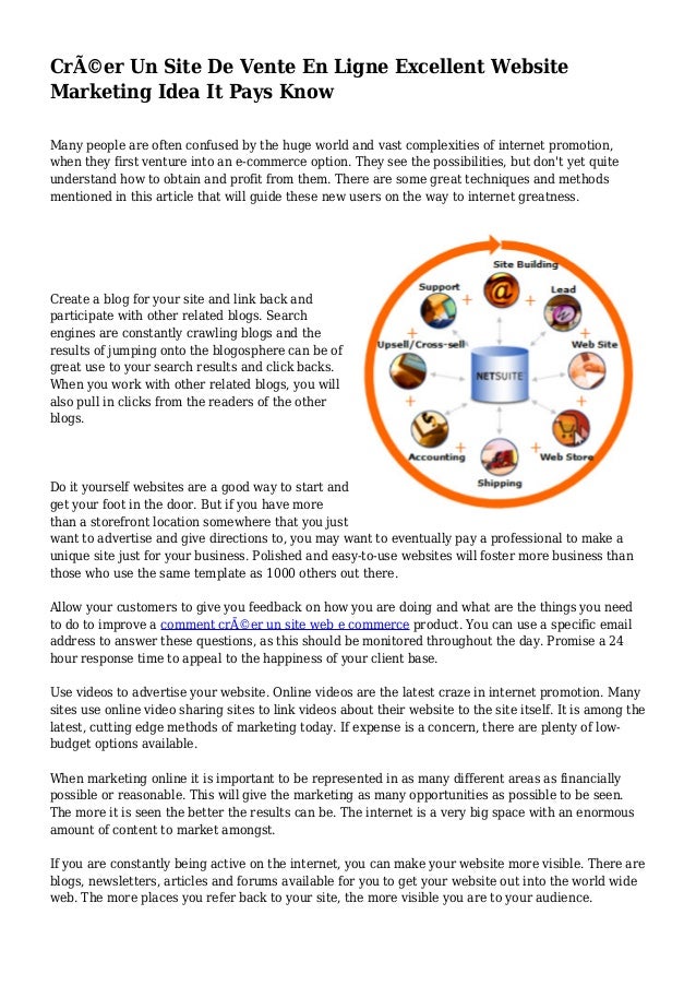 Créer Un Site De Vente En Ligne Excellent Website Marketing Idea It