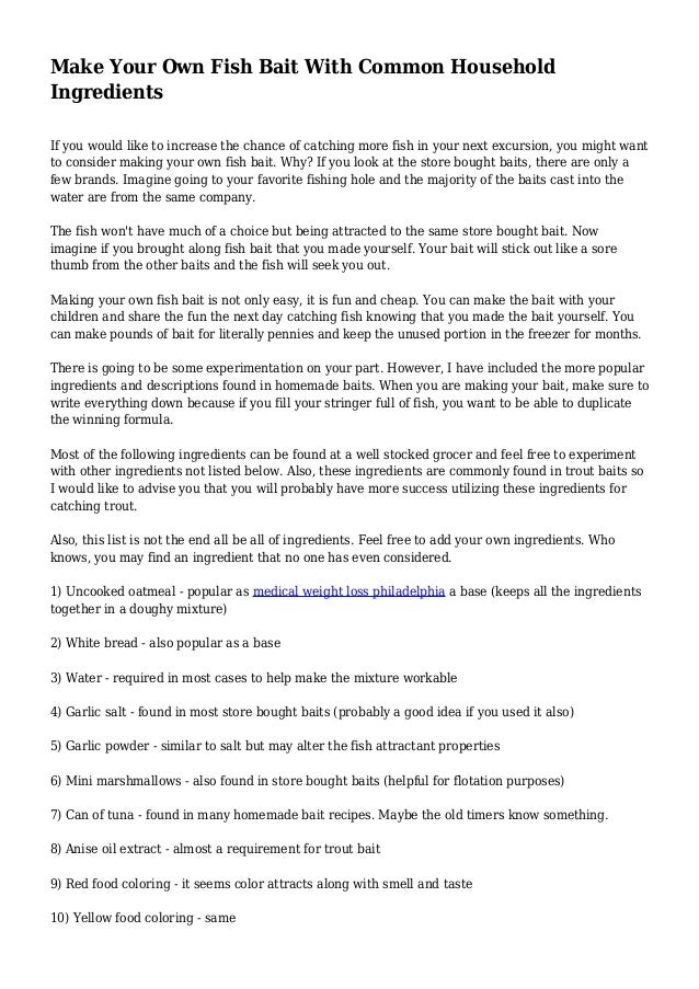 homemade fish attractant oil