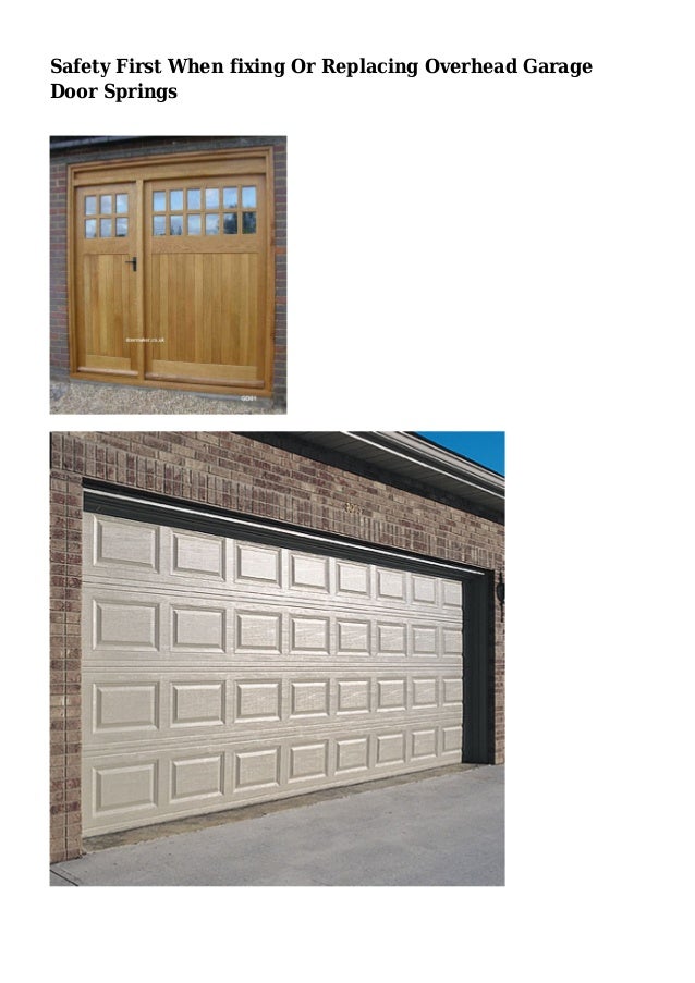 Safety First When Fixing Or Replacing Overhead Garage Door Springs