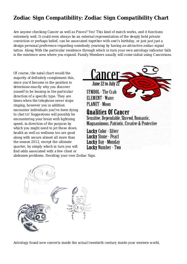 Pisces And Cancer Compatibility Chart