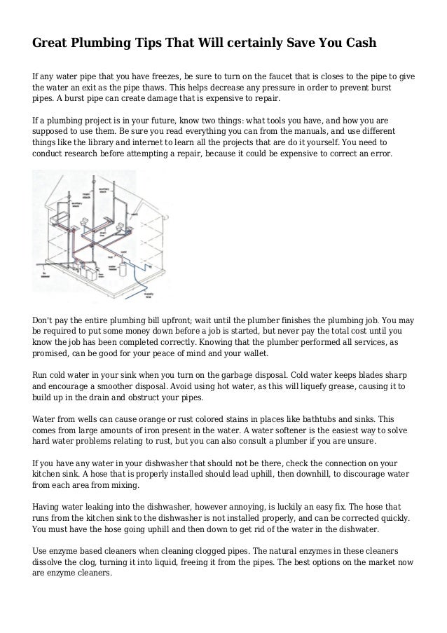 Great Plumbing Tips That Will Cert!   ainly Save You Cash - 