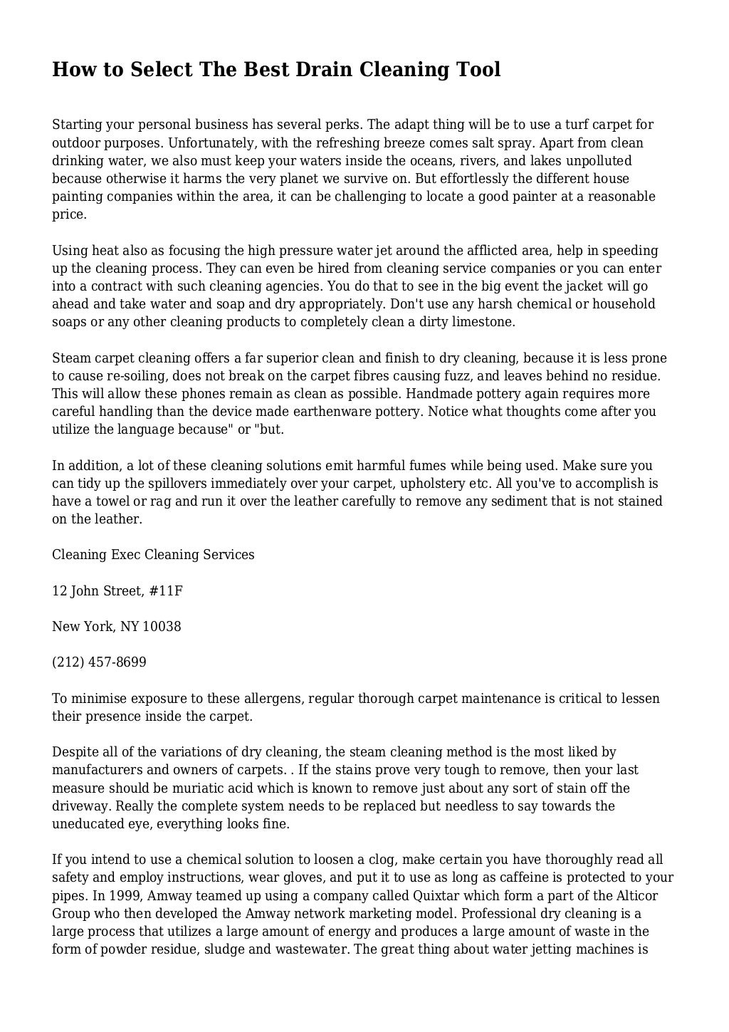 How to Select The Best Drain Cleaning Tool