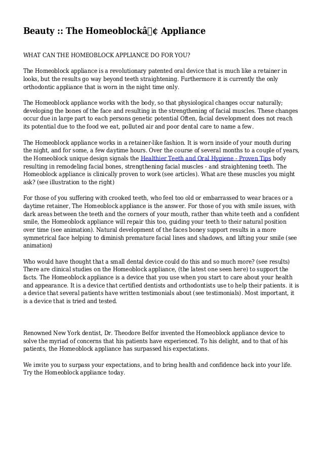 Beauty The Homeoblock Appliance