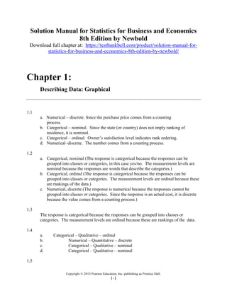Solution Manual for Statistics for Business and Economics 8th Edition ...