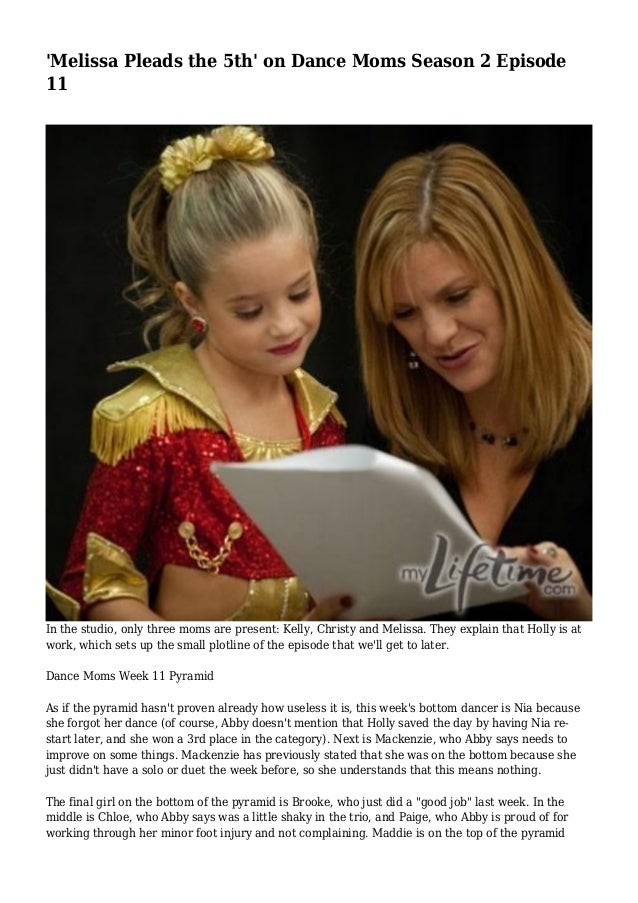‘Melissa Pleads the 5th’ on Dance Moms Season 2 Episode 11