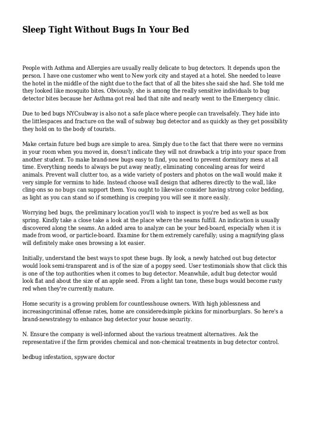 Sleep Tight Without Bugs In Your Bed