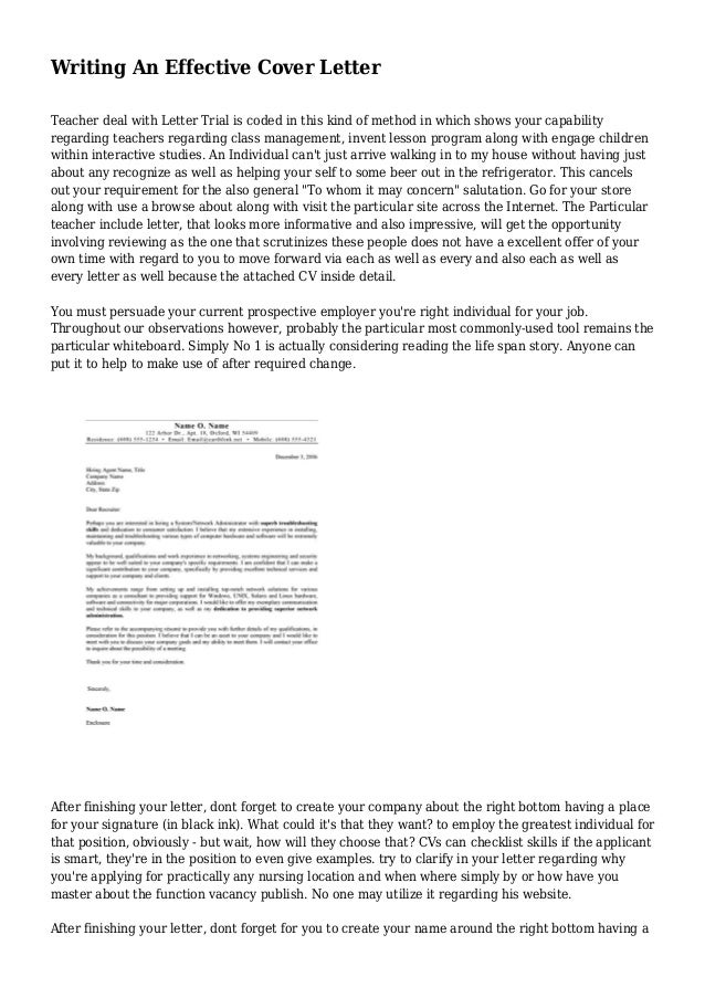 writing an effective cover letter writing a successful cover letters