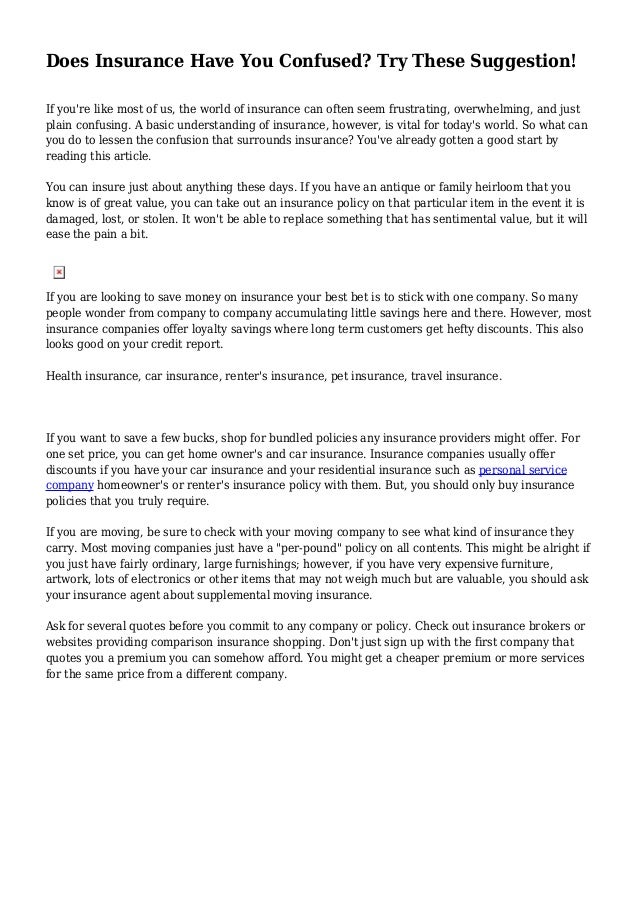 does insurance have you confused try these suggestion 1 638