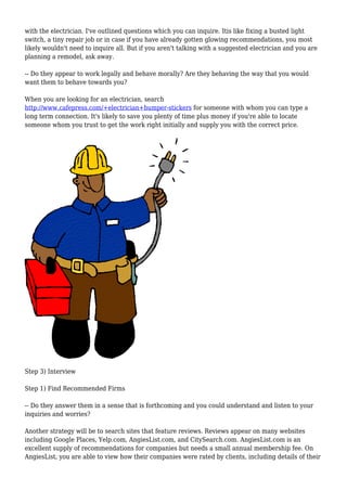 Electrician Shopping 6 Steps to Choosing the Right Electrician | PDF