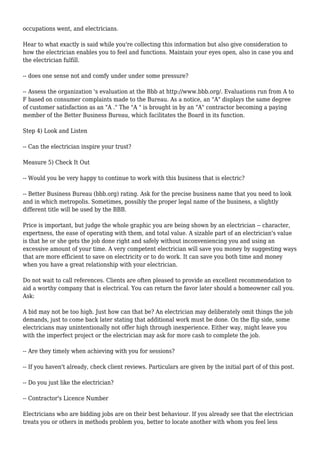 Electrician Shopping 6 Steps to Choosing the Right Electrician | PDF