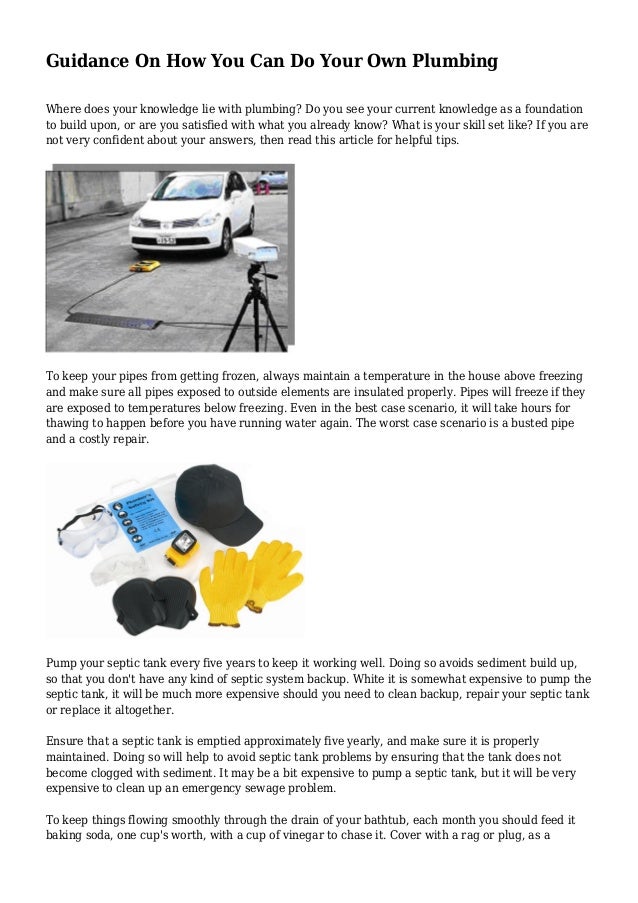 Guidance On How You Can Do Your Own Plumbing