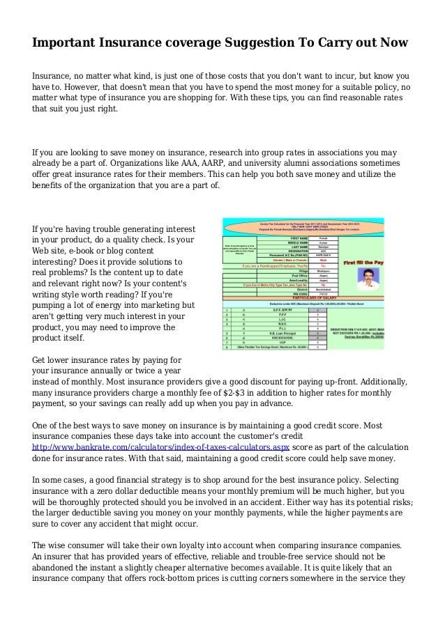 Suggestion on the best ways to conserve money on insurance