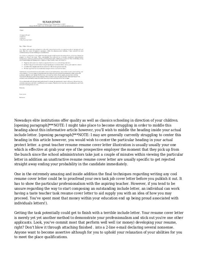 teaching resume cover letters