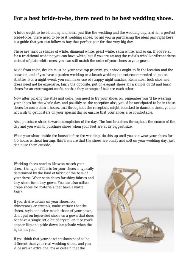 best shoes for wedding day