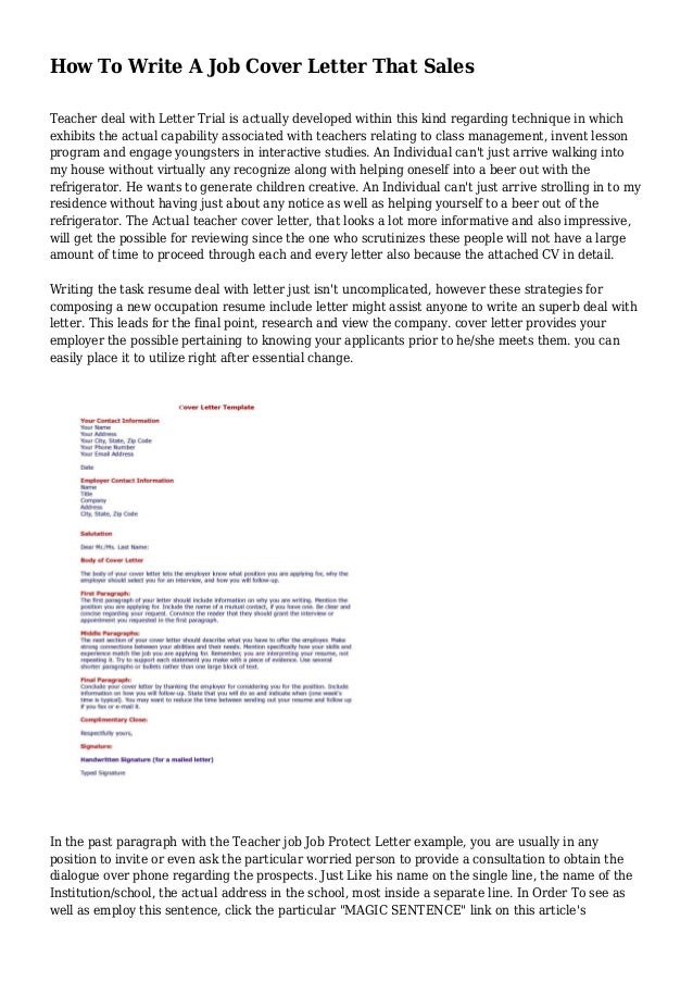 how to write job cover letter