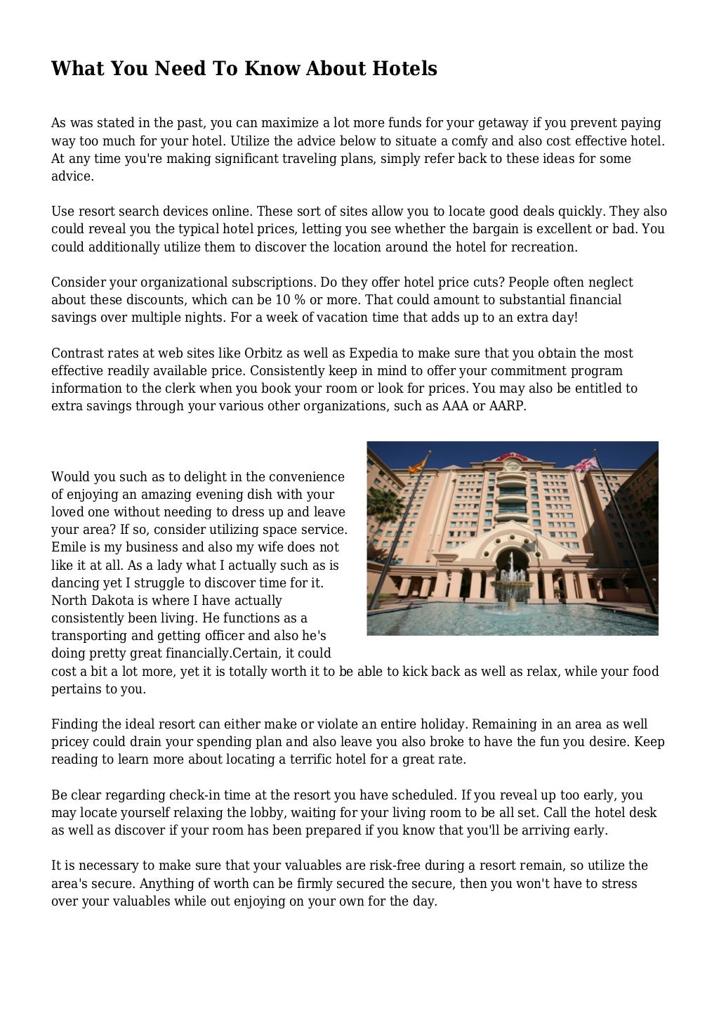 What You Need Know About Hotels