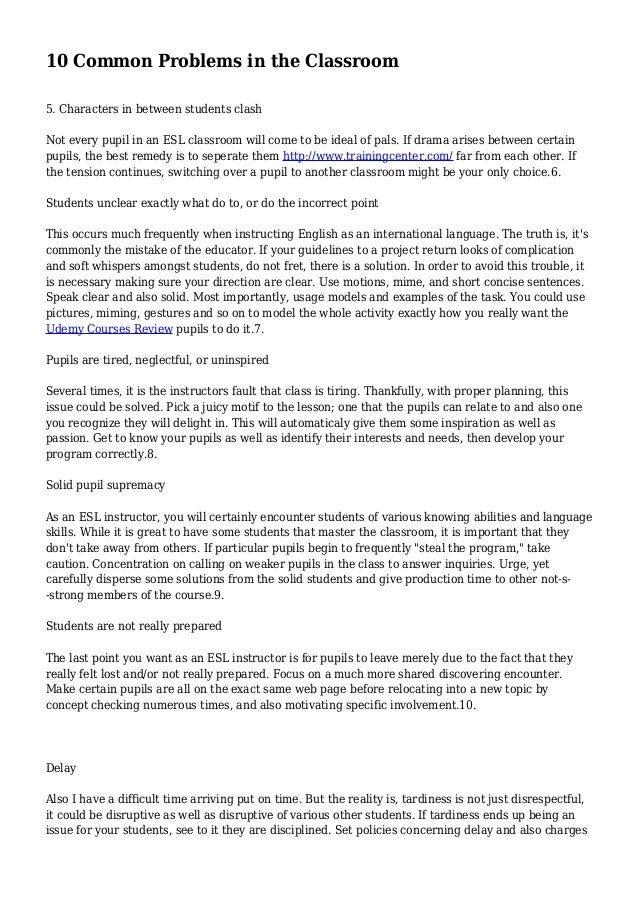 10 Common Problems in the Classroom