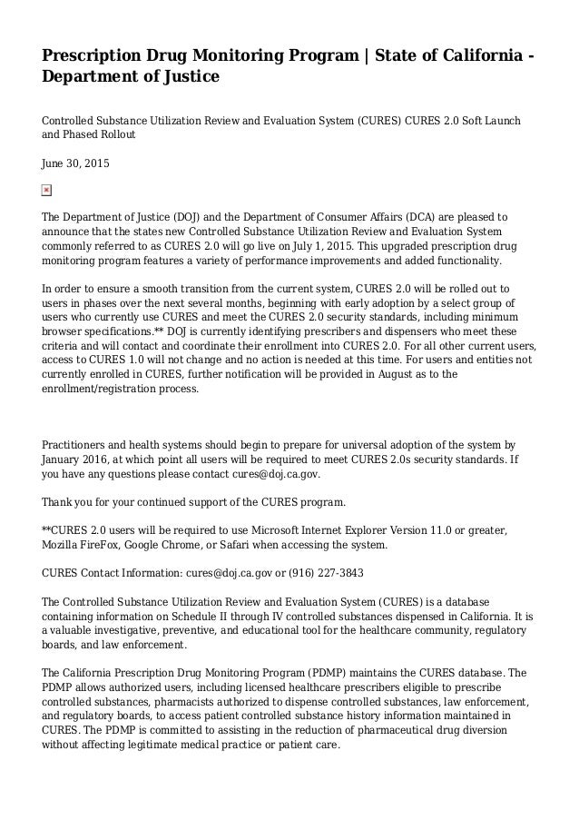 Monitoring Program Database Monitoring Program Database