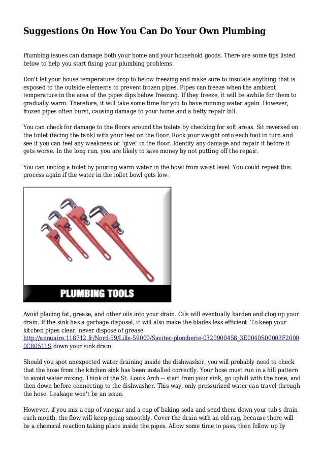 Suggestions On How You Can Do Your Own Plumbing