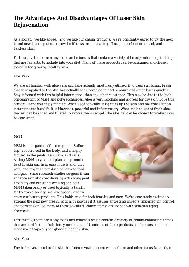 The Advantages And Disadvantages Of Laser Skin Rejuvenation