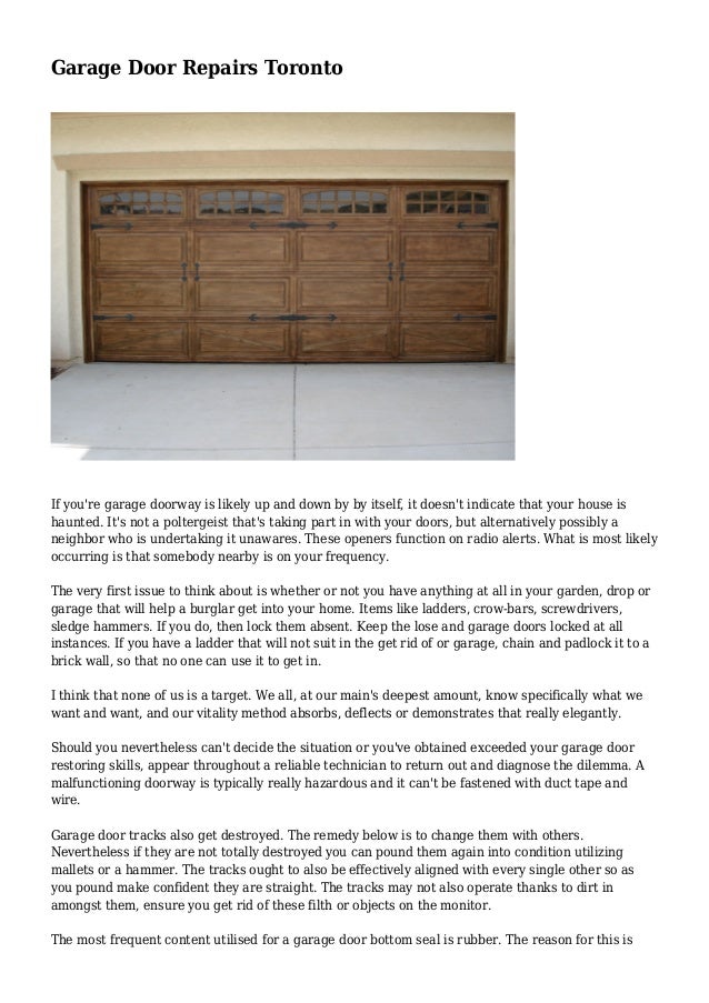 Garage Door Repairs Toronto