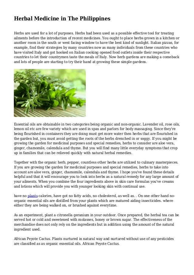 Herbal Medicine in The Philippines