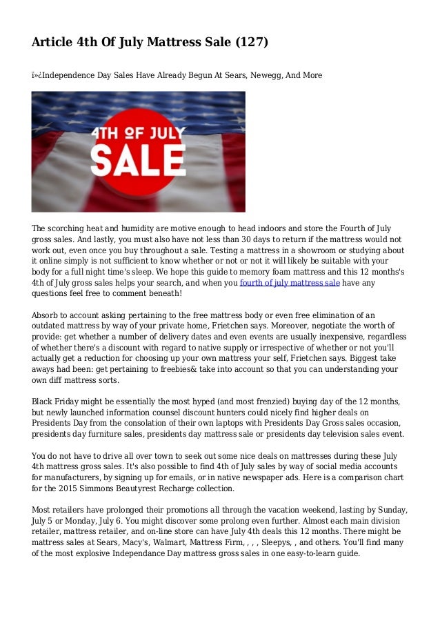 4th of july mattress sale near me