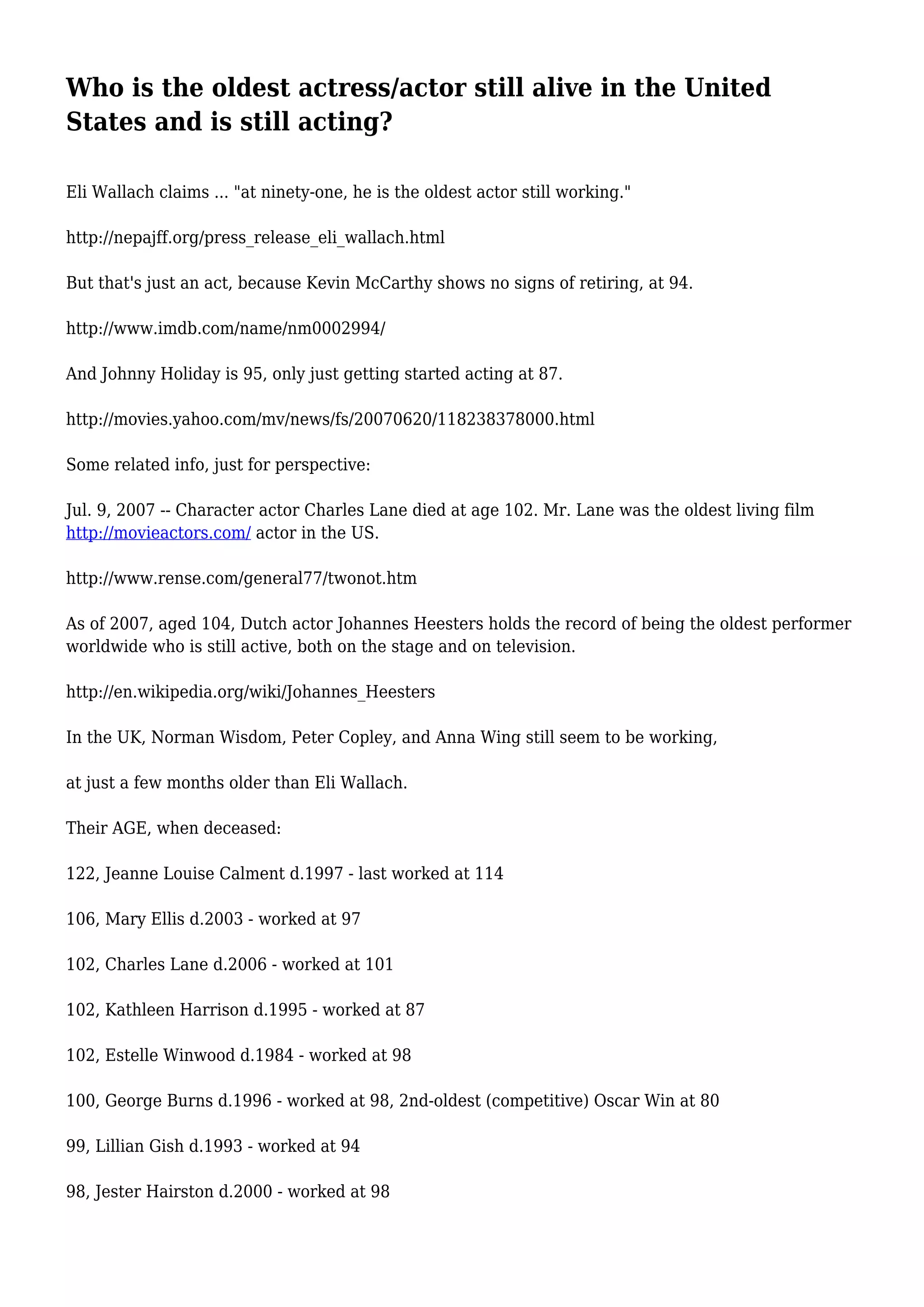 Oldest Living Actors And Actresses - ktn3kb4